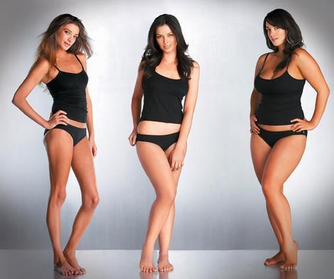 Not too thin and not too fat The woman on the left is slightly emaciated 